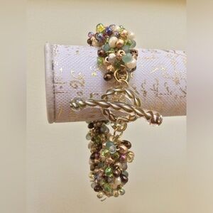 Handmade Beaded Toggle Bracelet with Multicolor Beads